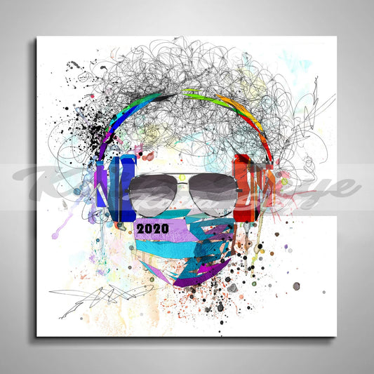 Abstract Skull Wall art print, Skull Art gift, Color Contemporary Abstract Modern Art OTH-SK01