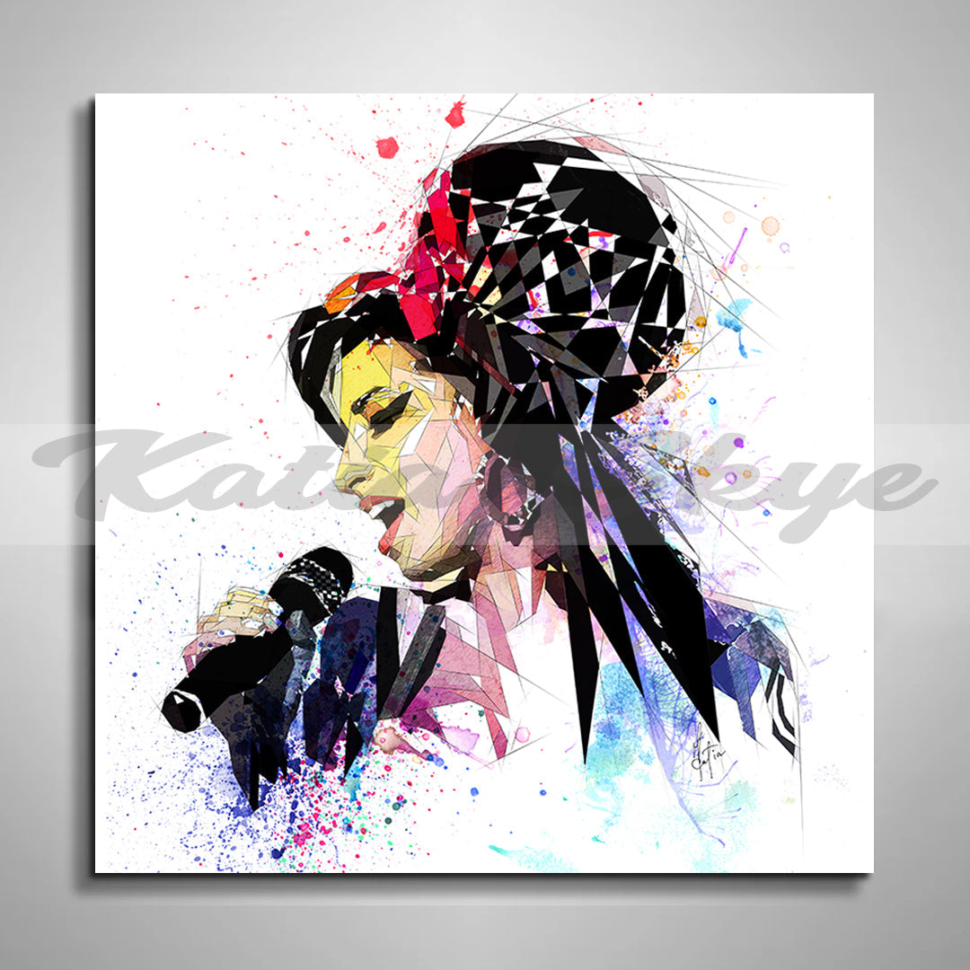 Amy Winehouse Canvas Print Abstract Canvas Wall Art Music Poster