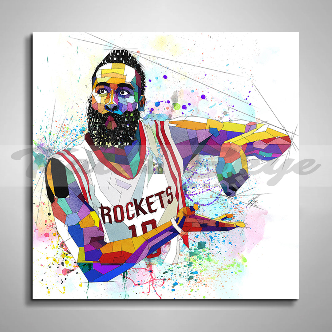 Abstract Basketball Canvas Wall Art James Harden Canvas Wall Art