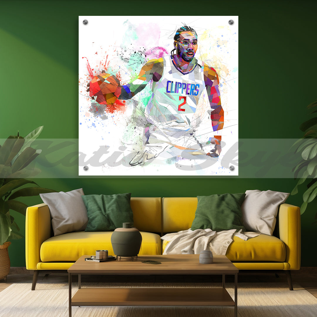Abstract Basketball Canvas Wall Art Inspired by Kawhi Leonard // NBA-KL01