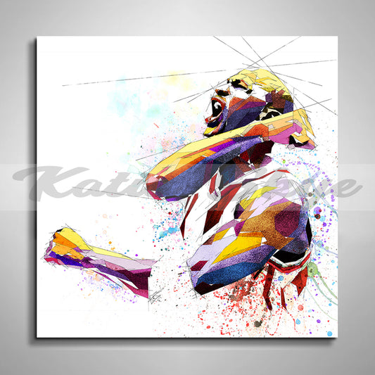Abstract Basketball Canvas Wall Art Inspired by Michael Jordan // NBA-MJ02
