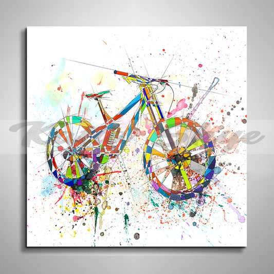 Abstract Canvas Print Bicycle Wall Art Canvas Wall Art // OTH-BC01