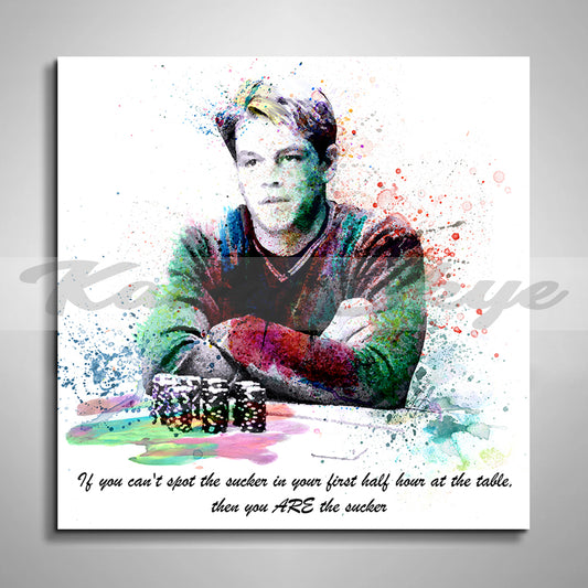 Canvas Print Michael McDonald Rounders Movie Wall Art, Poker Player Gift Poster, Poker Room Art, Modern Portrait, Man Cave Decor POK-MM02