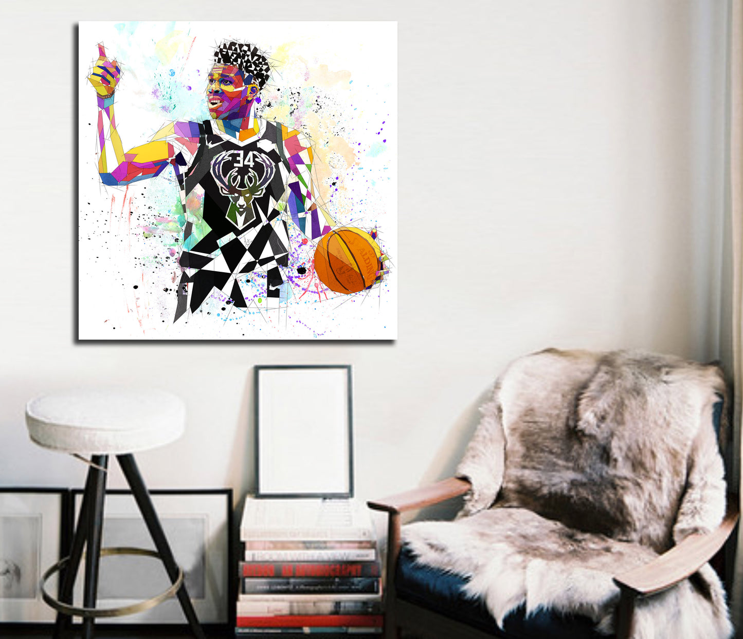Basketball CANVAS PRINT Wall Art Inspired by Giannis Antetokounmpo Limited Edition // NBA-GA01