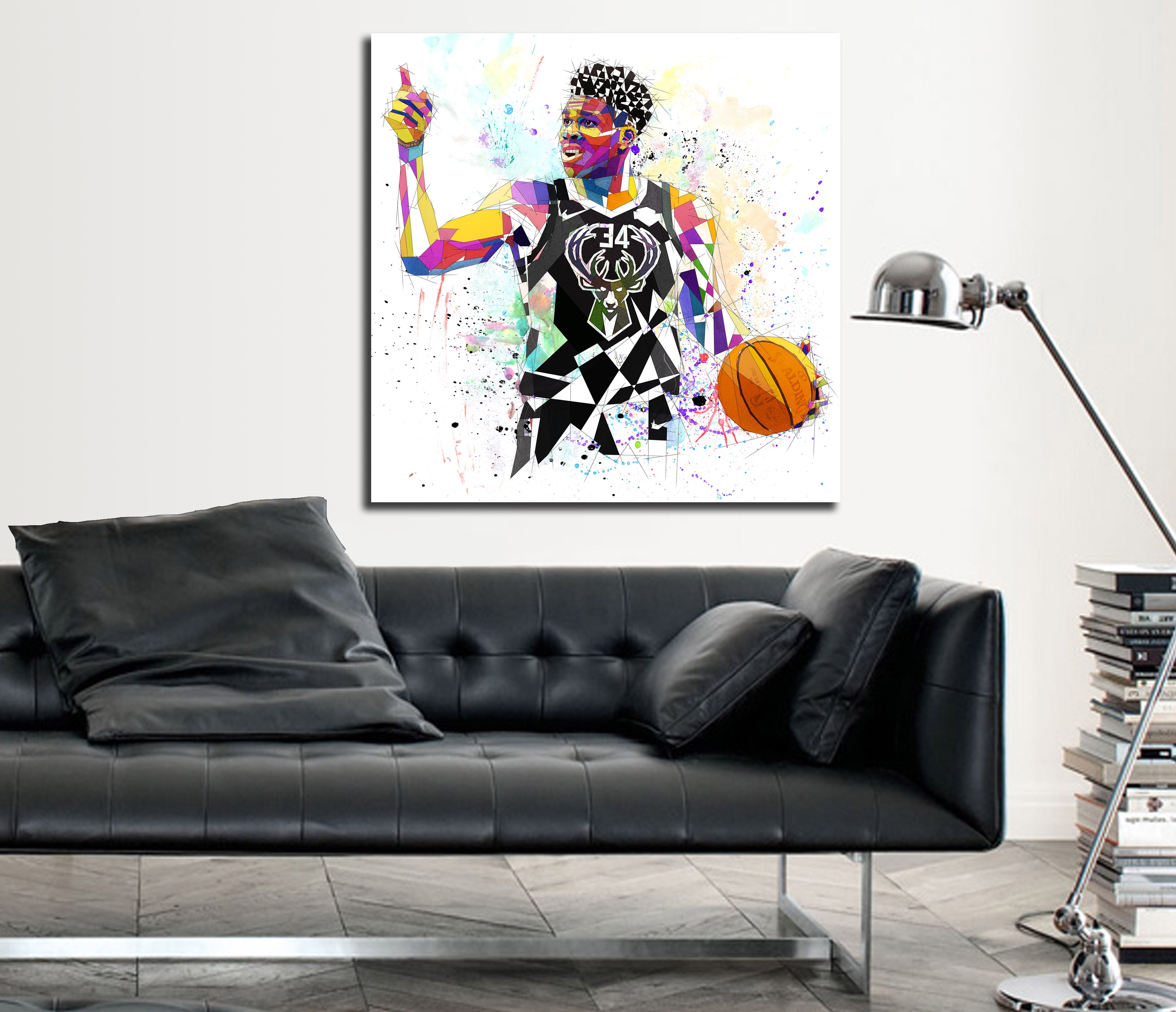 Basketball CANVAS PRINT Wall Art Inspired by Giannis Antetokounmpo Limited Edition // NBA-GA01