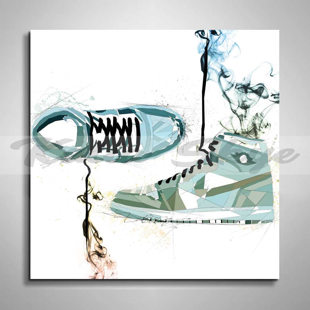Air Jordan Nike Smokey Sneakers Canvas Wall Basketball Shoes Canvas Art