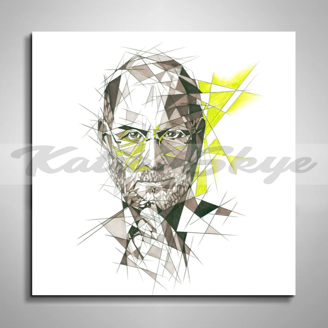 ABSTRACT FAMOSE PEOPLE CANVAS WALL ART INSPIRED BY STEVE JOBS // FAM-SJ00