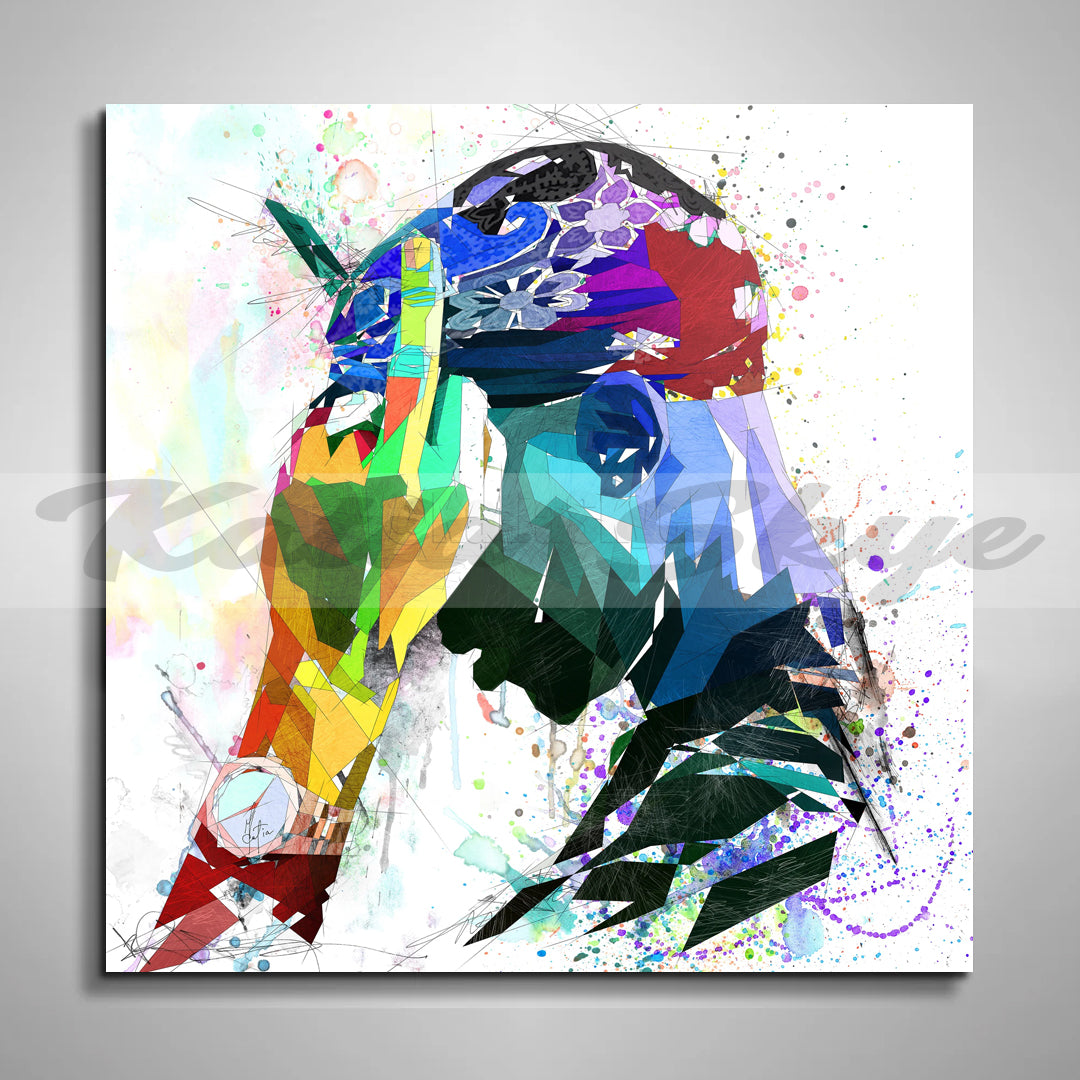 Abstract Canvas Art Inspired by Tupac Shakur, // MUS-TS02