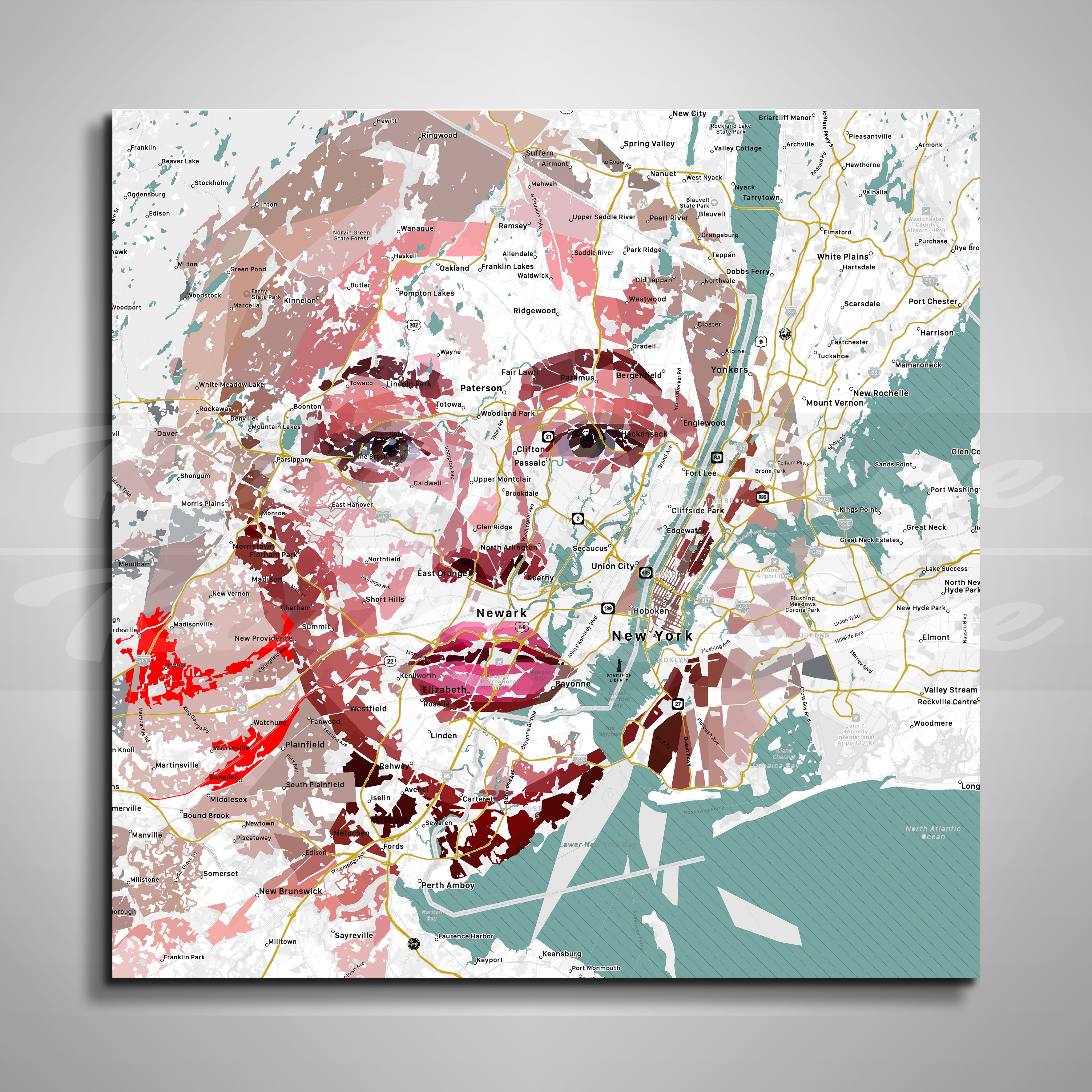 Canvas Print LADY GAGA Wall Art, New York City Map Contemporary Wall Decor MAP-LG01