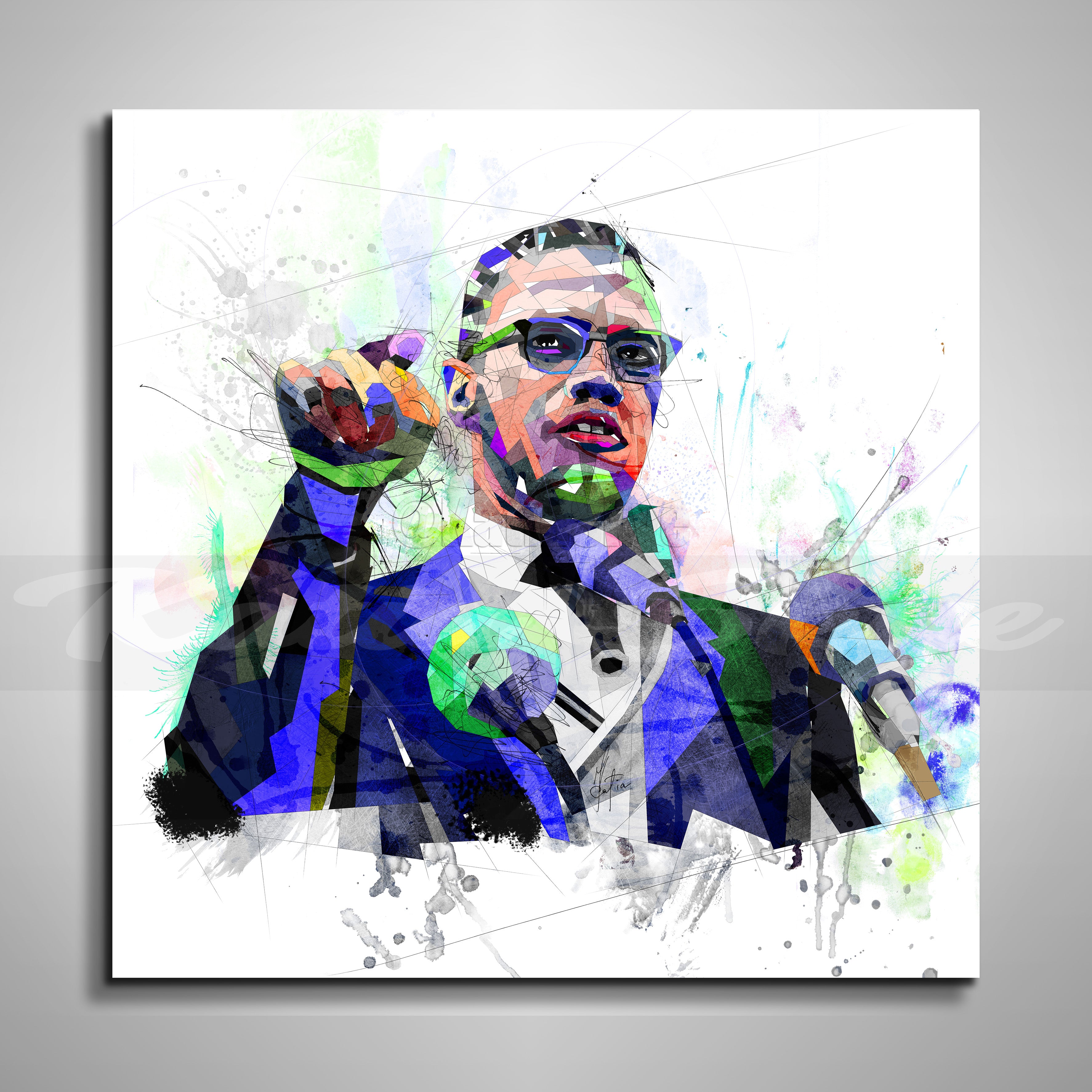 Abstract Canvas Print Malcolm X, Man Cave Art, Black Lives Matter, Inspirational Art Contemporary Drawing Print Graphic Modern Art yt FAM-MX01