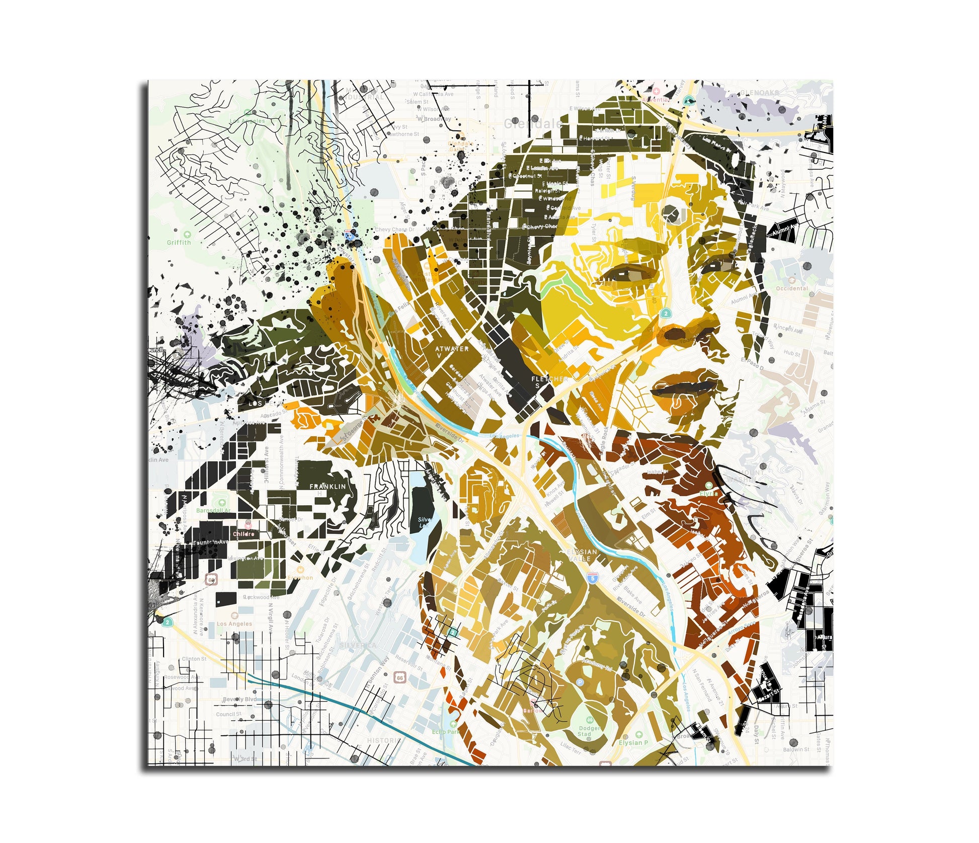 ABSTRACT MAP WALL ART