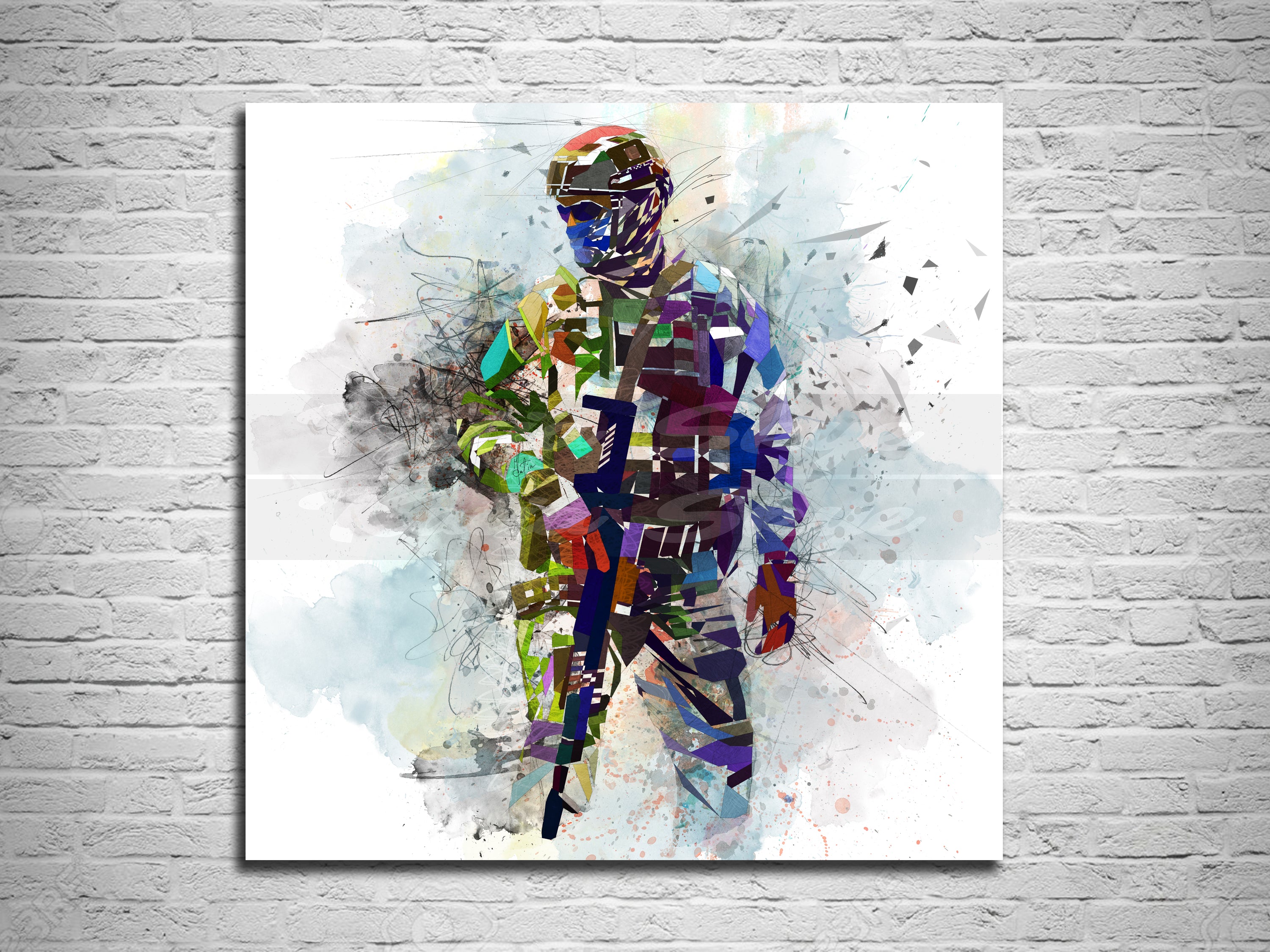 Abstract Canvas Print Soldier Canvas Wall Art Decor //OTH-SO01