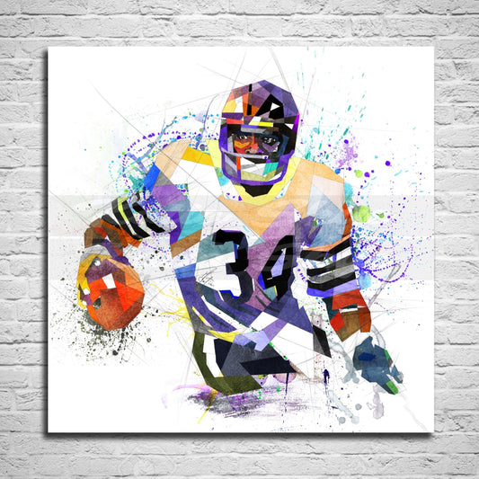 Walter Payton Canvas Wall Art American Football Canvas Print Abstract 