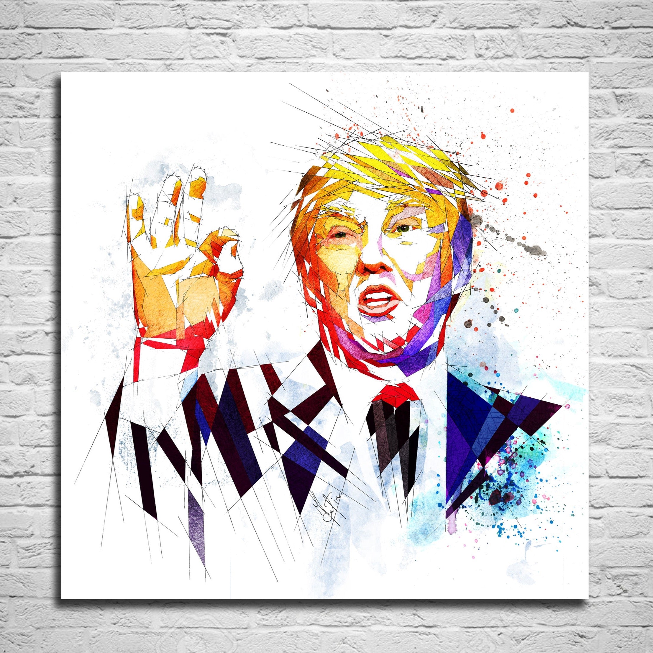 Canvas Print Donald Trump Watercolor Wall Art, Patriotic Art, Man Cave Wall Art, Contemporary Wall Art // FAM-DT01