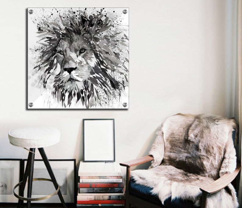 canvas art Lion Black and White