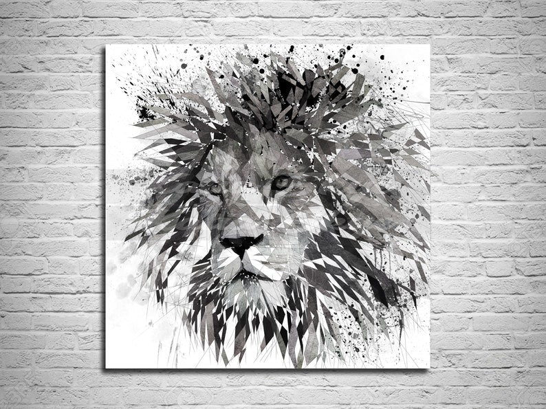 Lion Black and White wall art