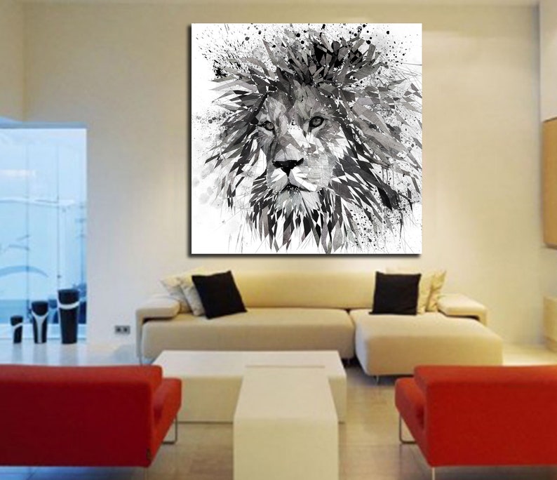 Lion Black and White