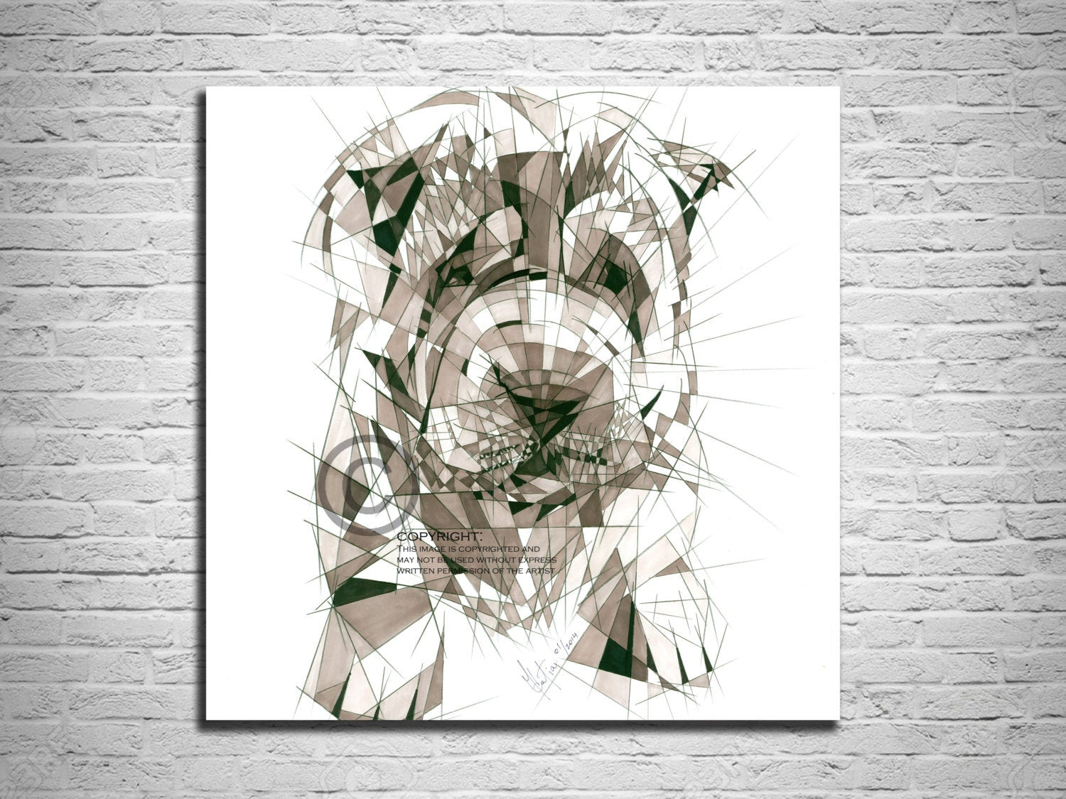 Dog drawing, Pet portrait, CANVAS PRINT, Puppy Pencil Portrait, Abstract Pet Drawing, Wall Art Home Decor ZOO-TP01
