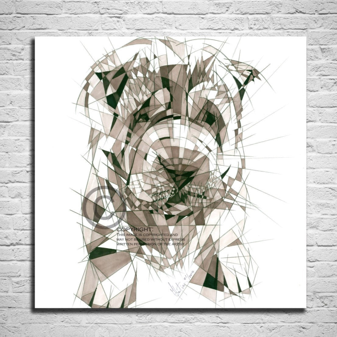 Dog drawing, Pet portrait, CANVAS PRINT, Puppy Pencil Portrait, Abstract Pet Drawing, Wall Art Home Decor ZOO-TP01