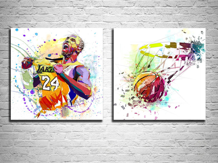 CANVAS PRINT Basketball with the Hoop Basketball Art / NBA-BB01