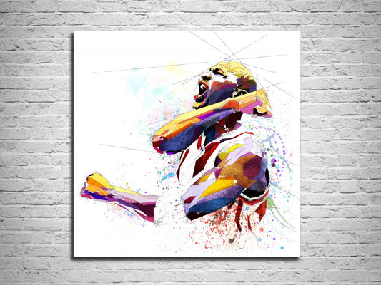 CANVAS PRINT Michael Jordan Basketball Art Print, Sports Fan Gift, Man Cave Wall Art, Boys Teen Room Decor, Basketball gift NBA-MJ02
