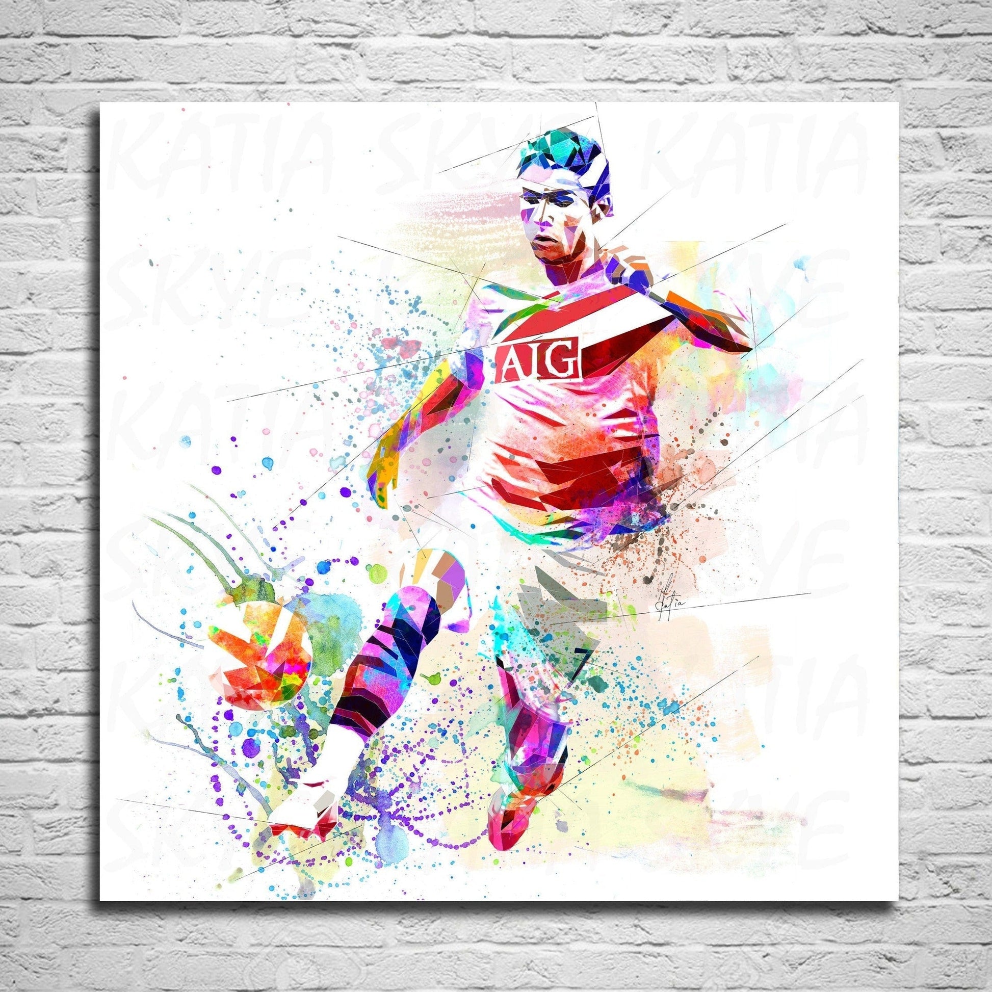 Cristiano Ronaldo Canvas Print Soccer Canvas Wall Art Sports Canvas Print