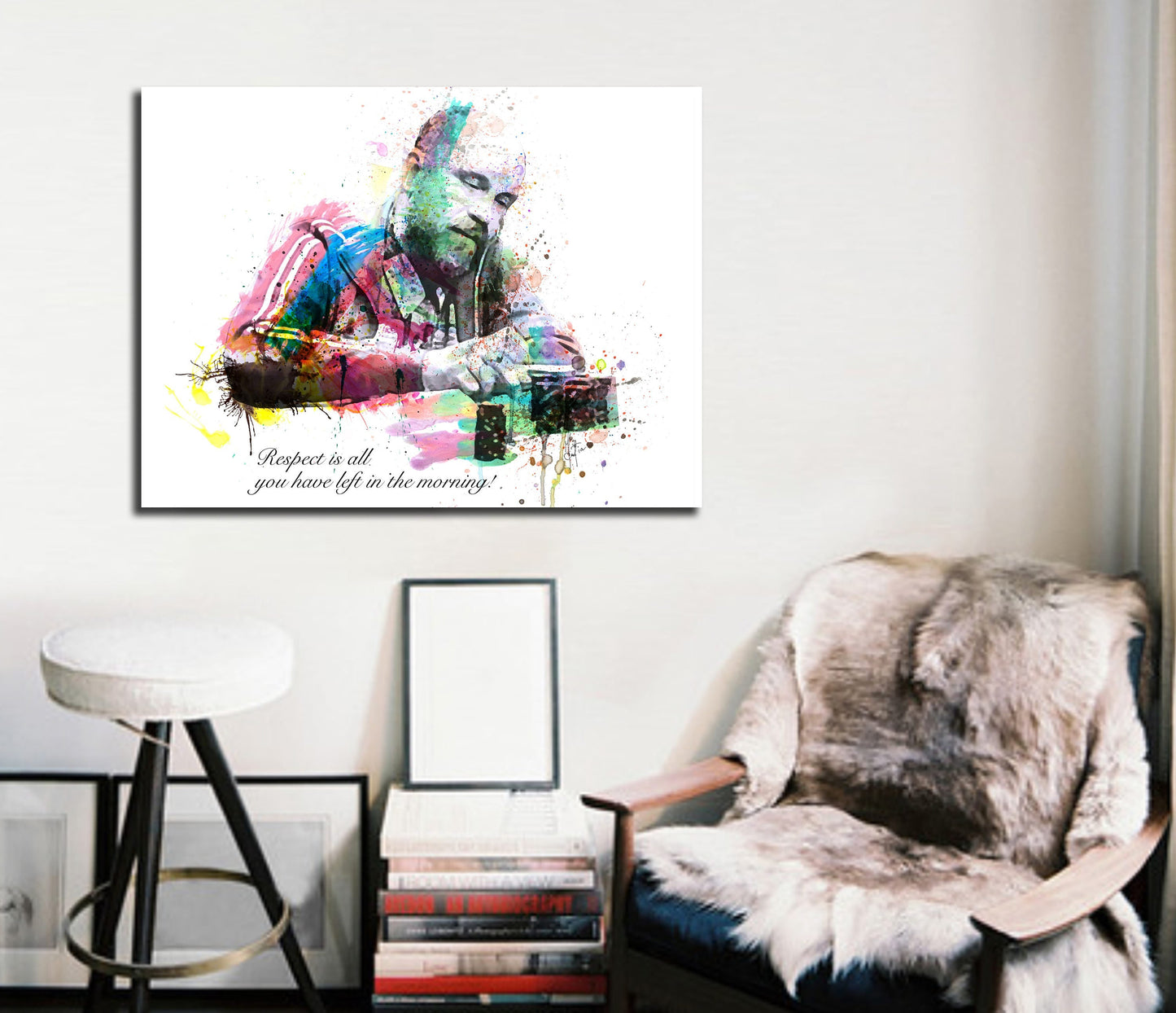 CANVAS Print Teddy KGB Rounders Poker Player gift Watercolor Wall Art, Man Cave Wall Art, Modern Abstract Painting, Poker Wall Art POK-TK02