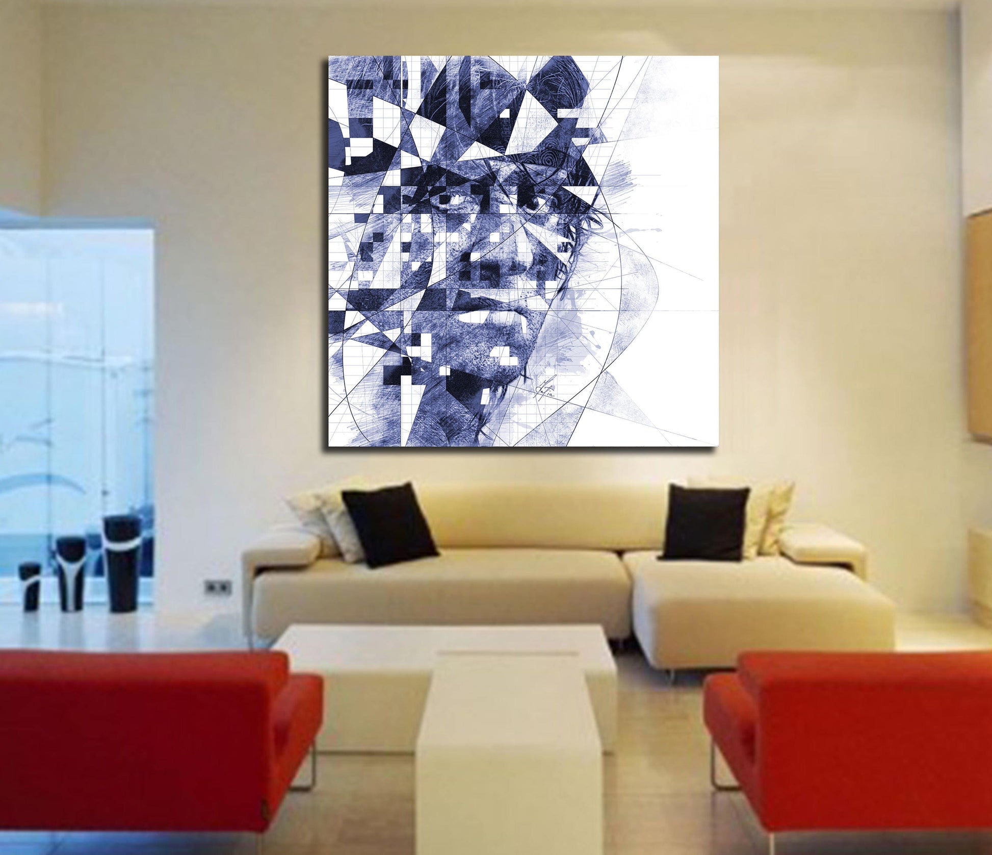 Sylvester Stallone drawing wall art