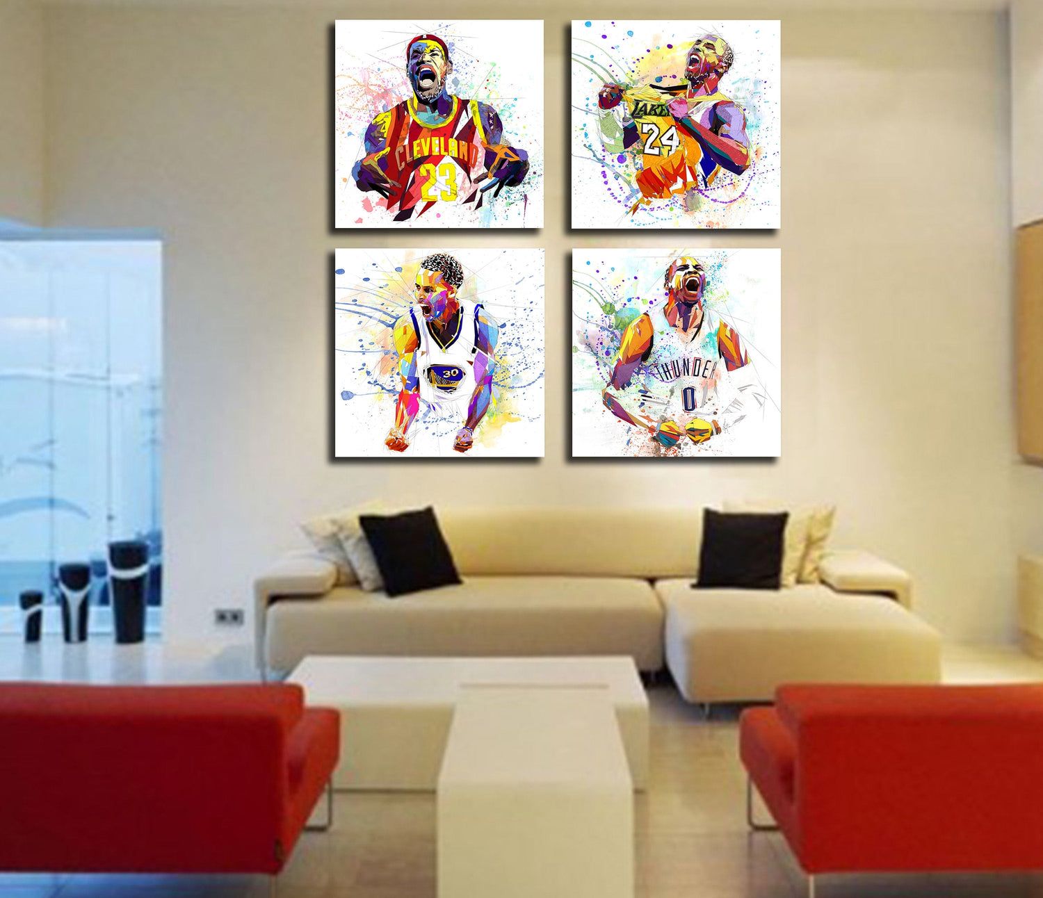 Basketball Wall Art Display Set of 6