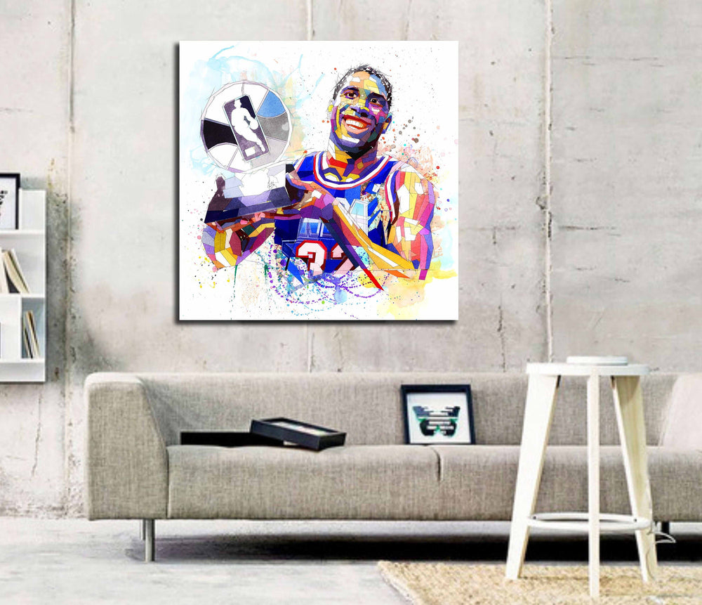 CANVAS PRINT Magic Johnson Lakers Basketball Art, Sports fan Poster Basketball Gift, Boys Teen Room Decor, Man Cave art st NBA-MJ11