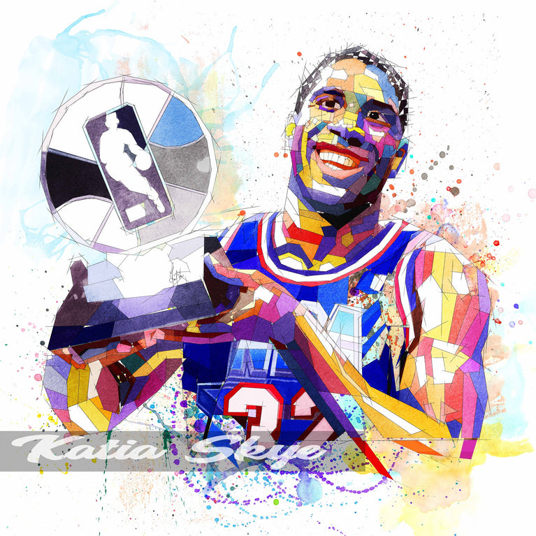 CANVAS PRINT Magic Johnson Lakers Basketball Art, Sports fan Poster Basketball Gift, Boys Teen Room Decor, Man Cave art st NBA-MJ11