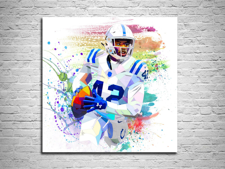 CANVAS PRINT Kenny Moore Football Art, Football Gift, Football Player Poster, Man Cave art, Contemporary Drawing st NFL-KM02