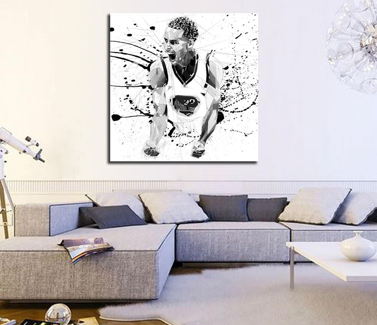 Steph Curry basketball fann wall art
