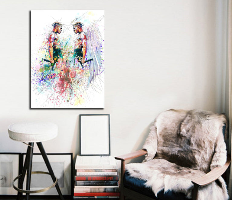 Limited Edition CANVAS PRINT XXXTentacion Performing Watercolor Wall Art, Colorful Wall Decor