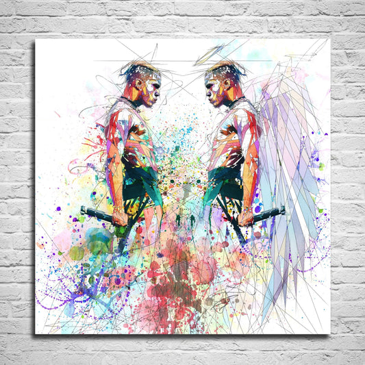 CANVAS PRINT XXXTentacion Performing Watercolor Wall Art, Colorful Wall Decor