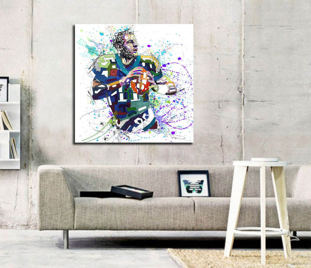 CANVAS PRINT Football Art, Carson Wentz Football Player Poster, Philadelphia Eagles Art, Man Cave Art, Boys Teen Room Decor NFL-CW01