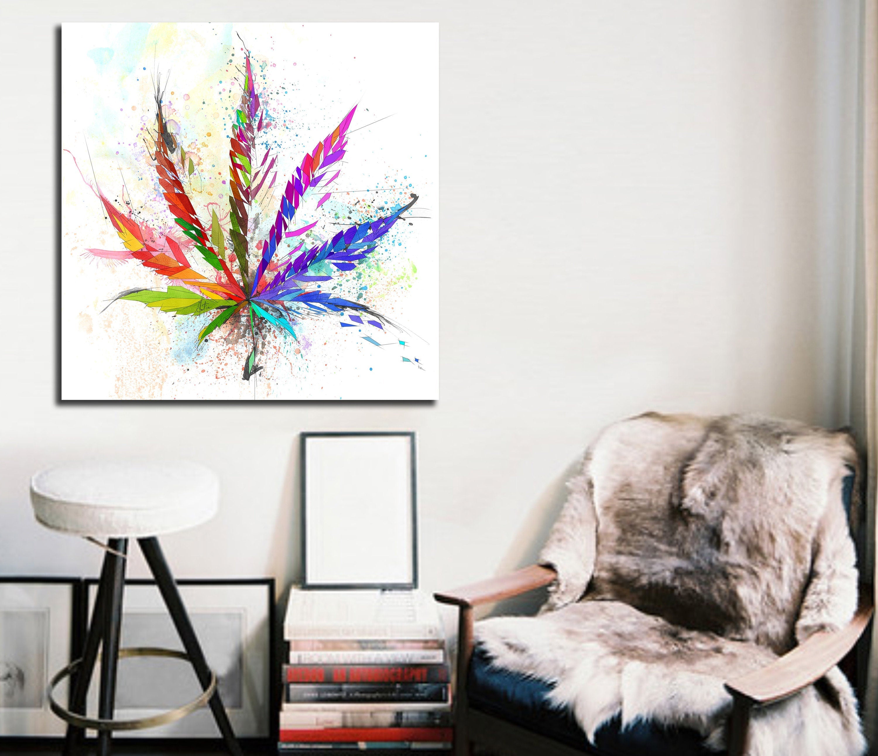 Cannabis Leaf Canvas Wall Art