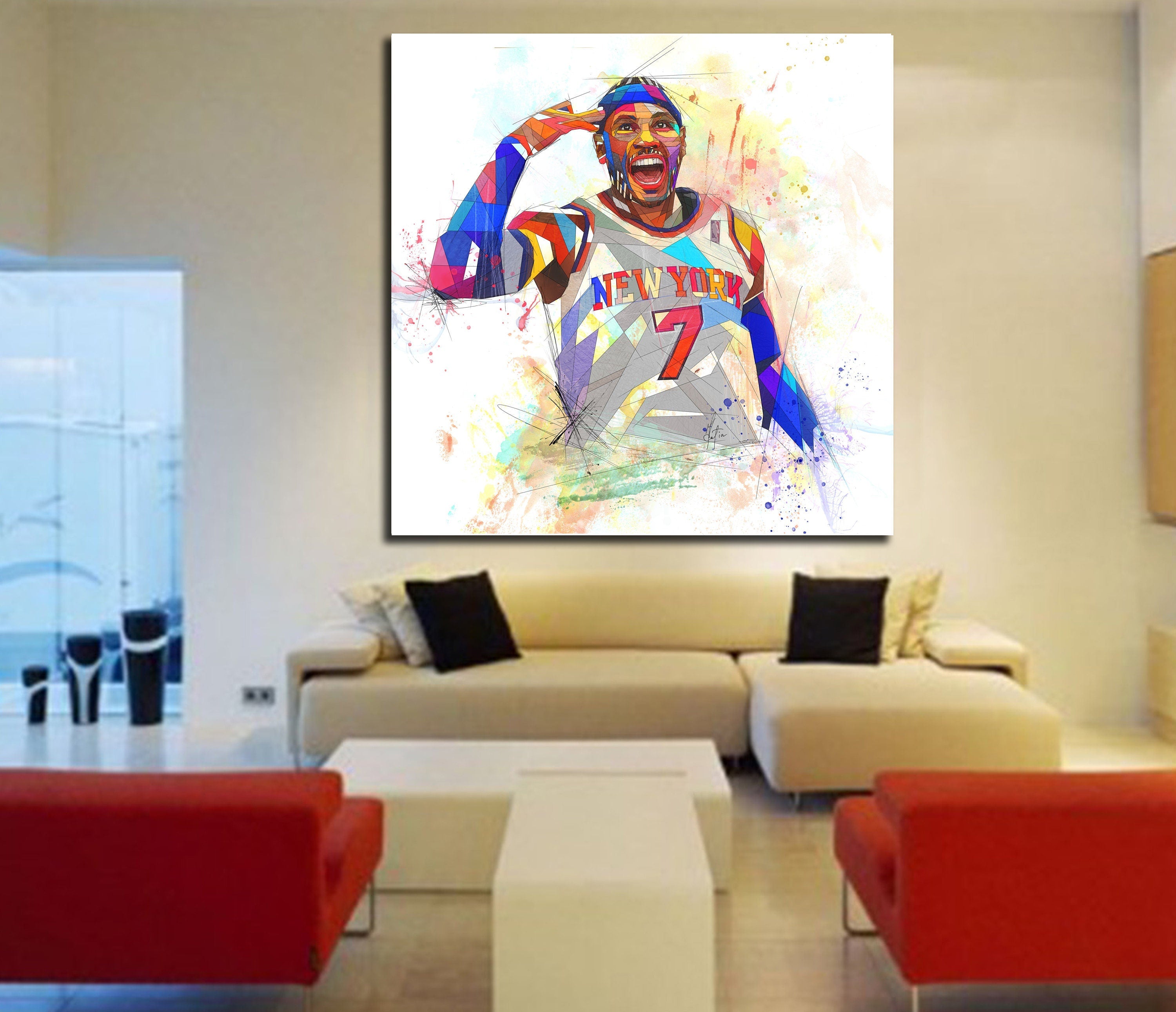 Carmelo Anthony inspired wall art