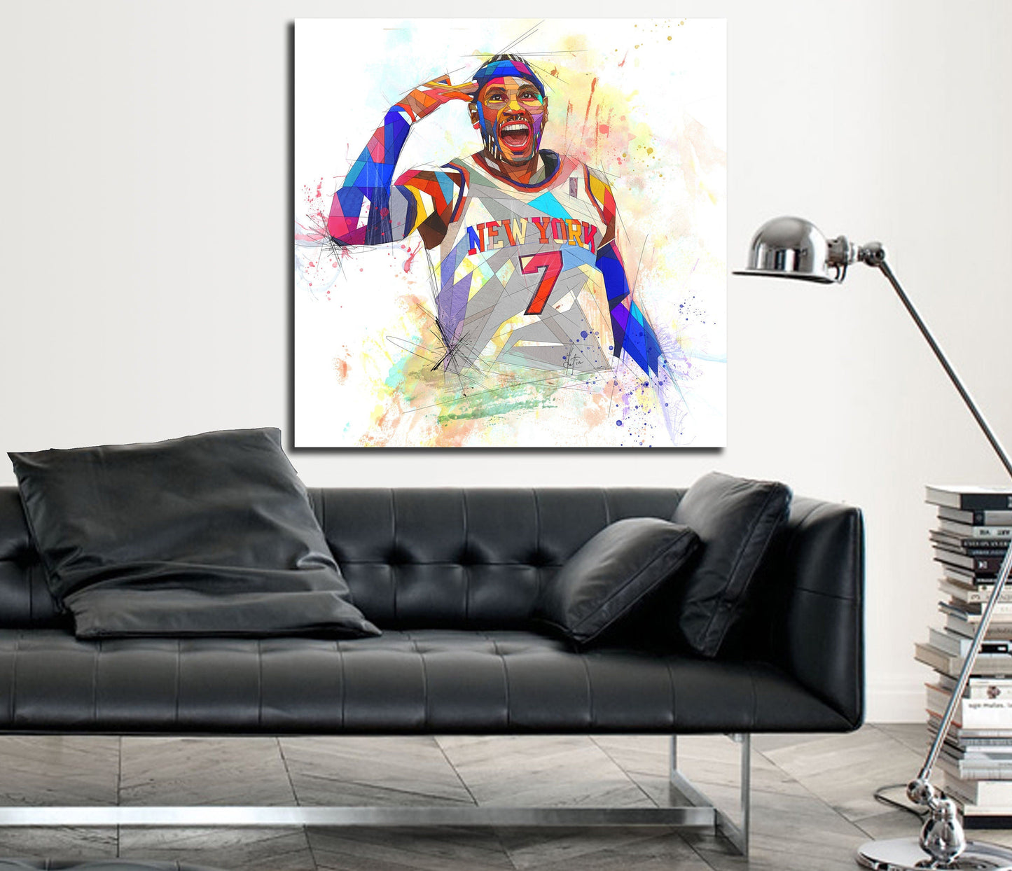 Canvas Print Carmelo Anthony Wall Art, Basketball Art, Carmelo Anthony inspired Poster, Man Cave Art, Boys Room Decor yt NBA-CA01