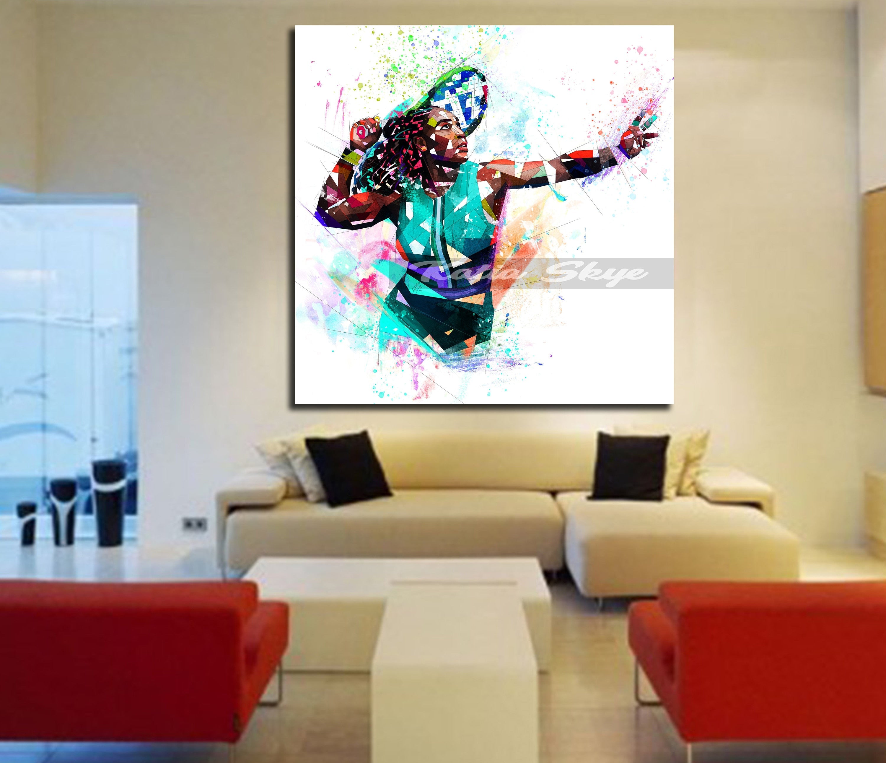 Limited Edition CANVAS PRINT Serena Williams Tennis Art TEN-SW01