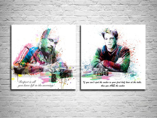 CANVAS PRINT Teddy KGB and Mike McD Canvas Set of 2, Poker Player gift Canvas Print Art, Man Cave Wall Art, Poker Wall Art POK-TK02/ MM02