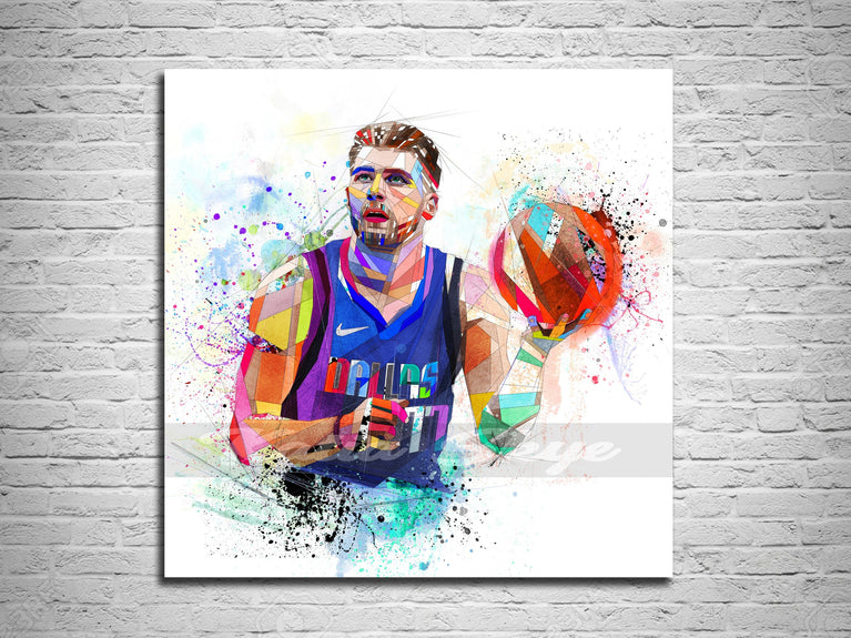 CANVAS PRINT Luka Doncic Basketball Art, Basketball gift, Sports poster, Man Cave Decor, Boys Teen Room Art yt NBA-LD01