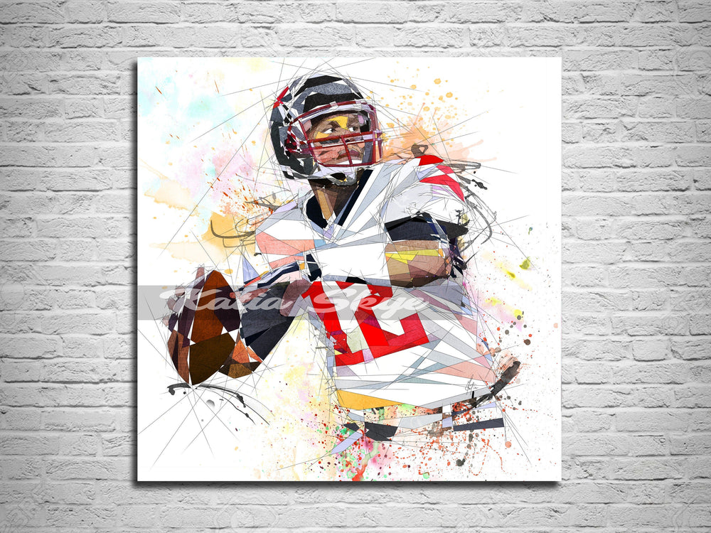 CANVAS PRINT Football Art, Football Poster, Tom Brady Buccaneers, Sports Illustration, Football Contemporary Drawing, Sports Decor NFL-TB02