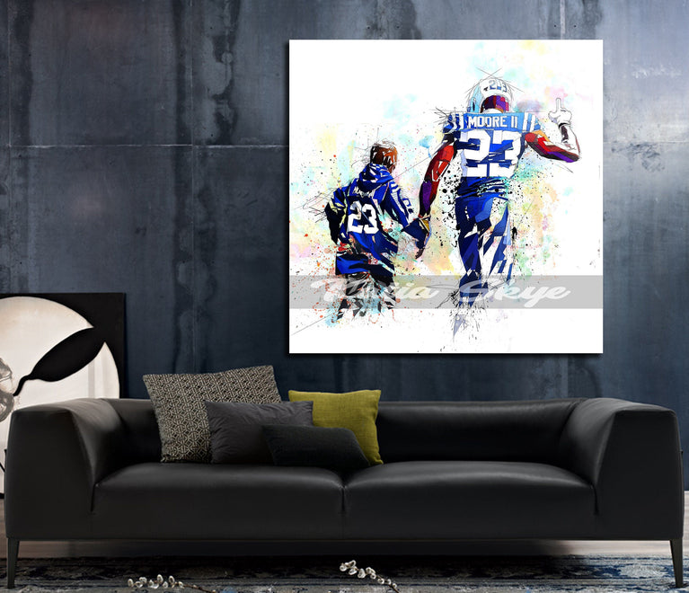 CANVAS PRINT Football Father Son Colorful Art . NFL-KM03