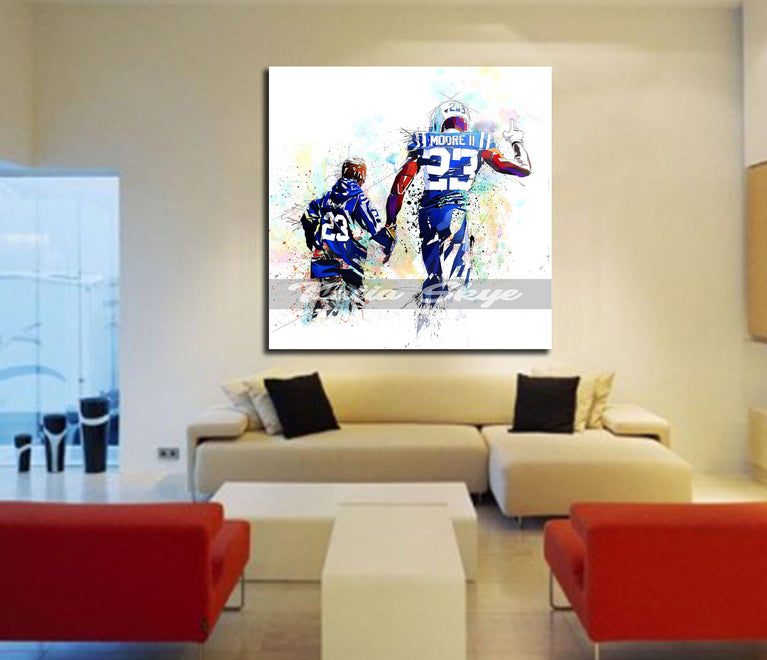CANVAS PRINT Football Father Son Colorful Art . NFL-KM03