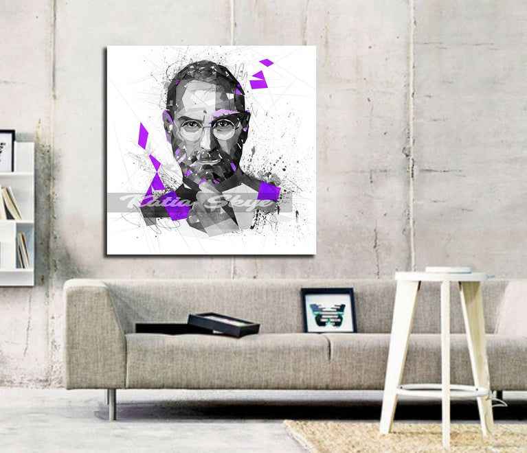 CANVAS PRINT Steve Jobs Abstract Portrait, Dad Gift Idea, Wall Art Home Decor, Man Cave Art, Home Office Wall Art yt FAM-SJ01