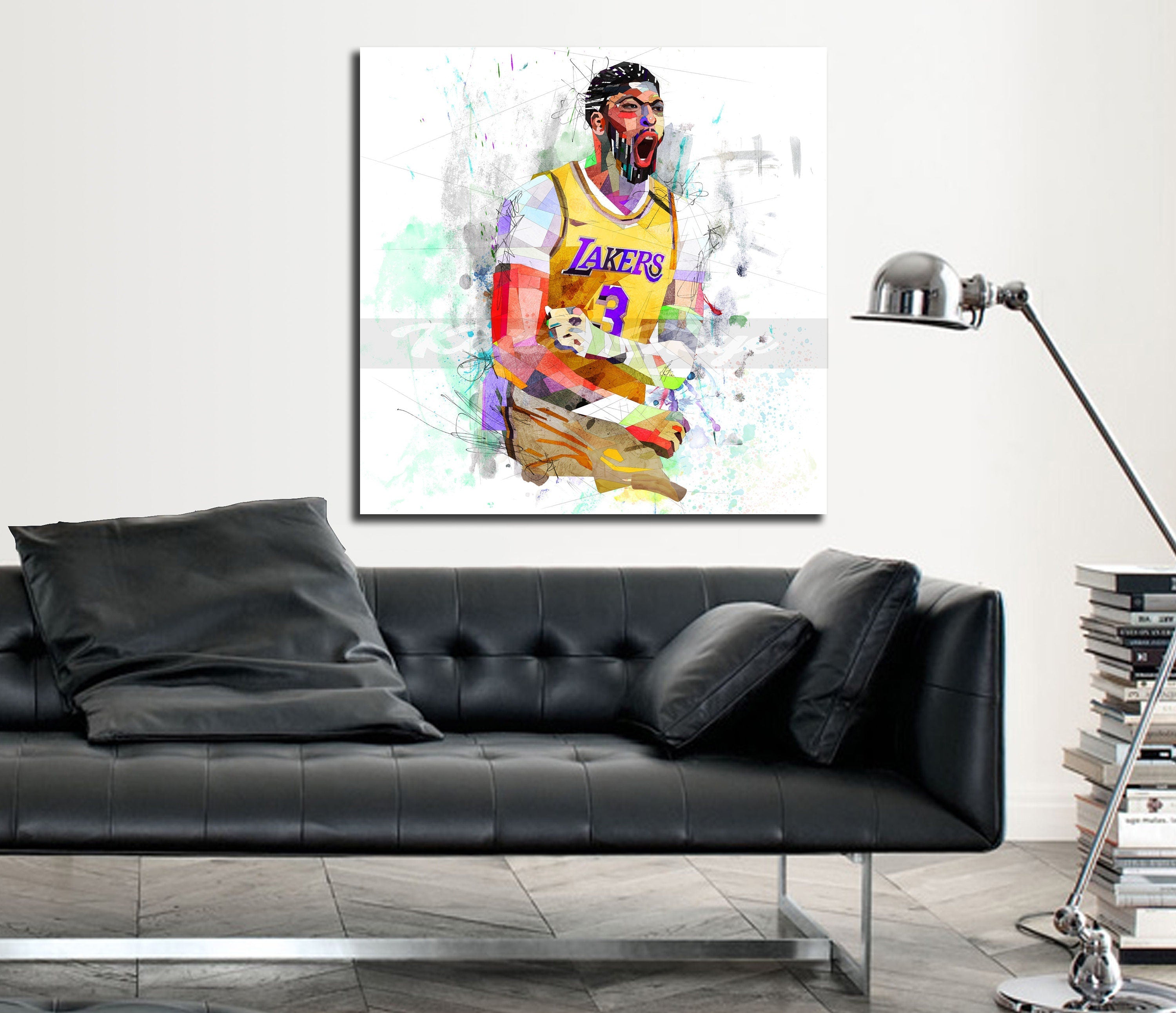 Abstract Basketball Canvas Wall Art Inspired by Anthony Davis // NBA-AD01