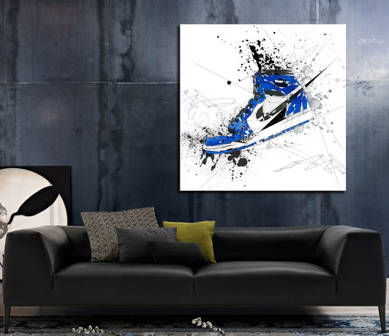 canvas print Air Jordans Blue Sneakers