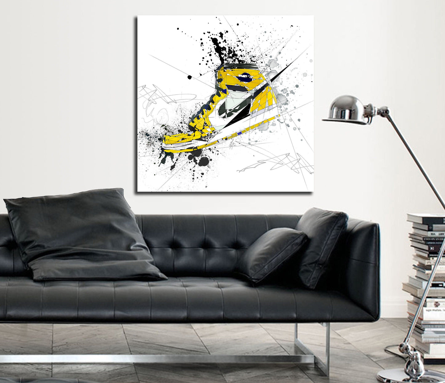 Yellow Air Jordan's Sneakers canvas print