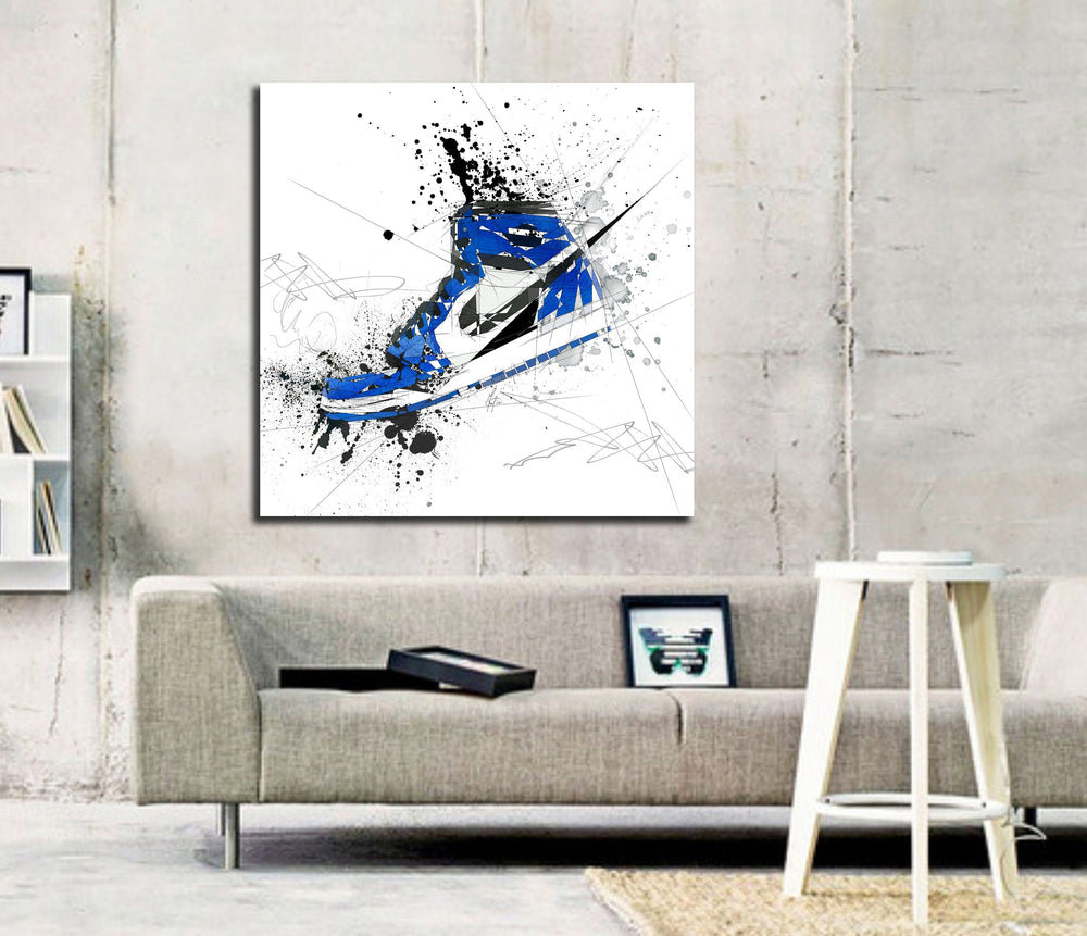Air Jordans Blue Sneakers wall decor